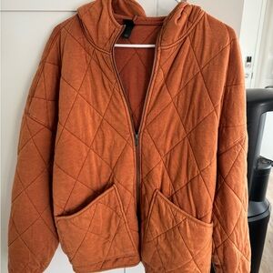Wild Fable Quilted Rust Zip-Up Jacket